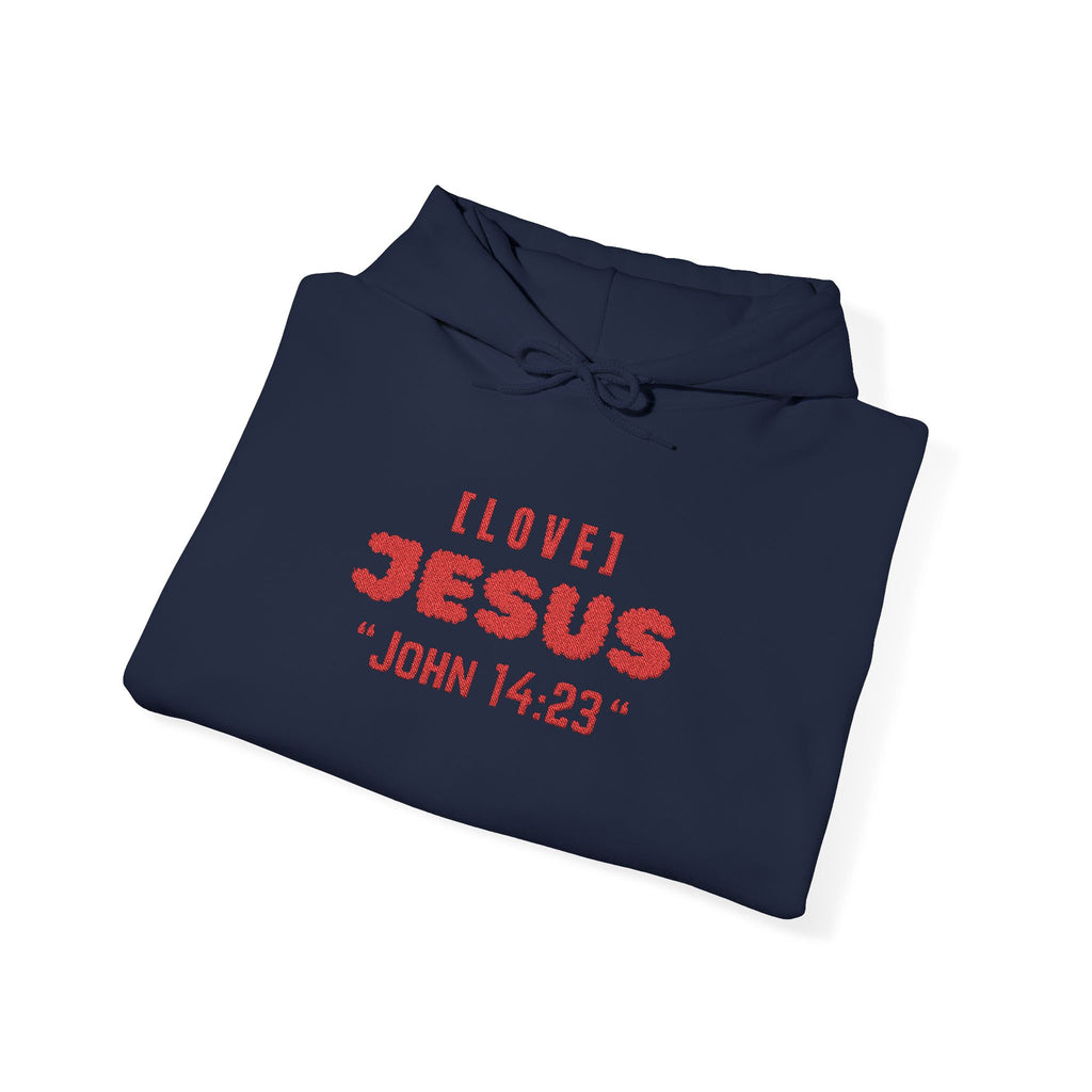 Embroidery - "Love Jesus" John 14:23 Christian Faith Sweatshirt