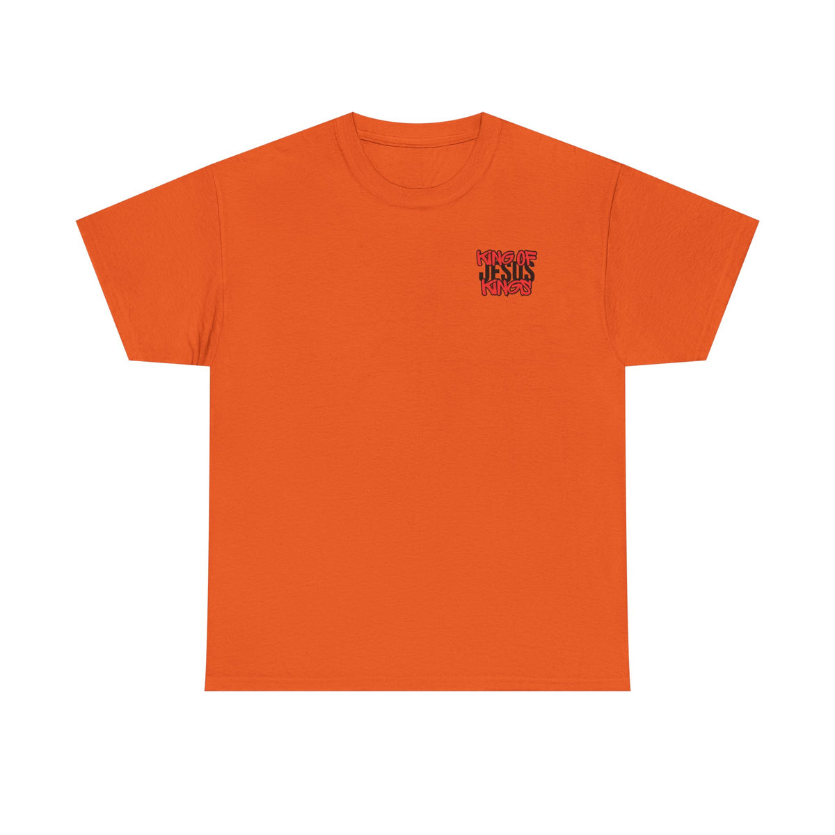Orange T-shirt with small chest logo graphic