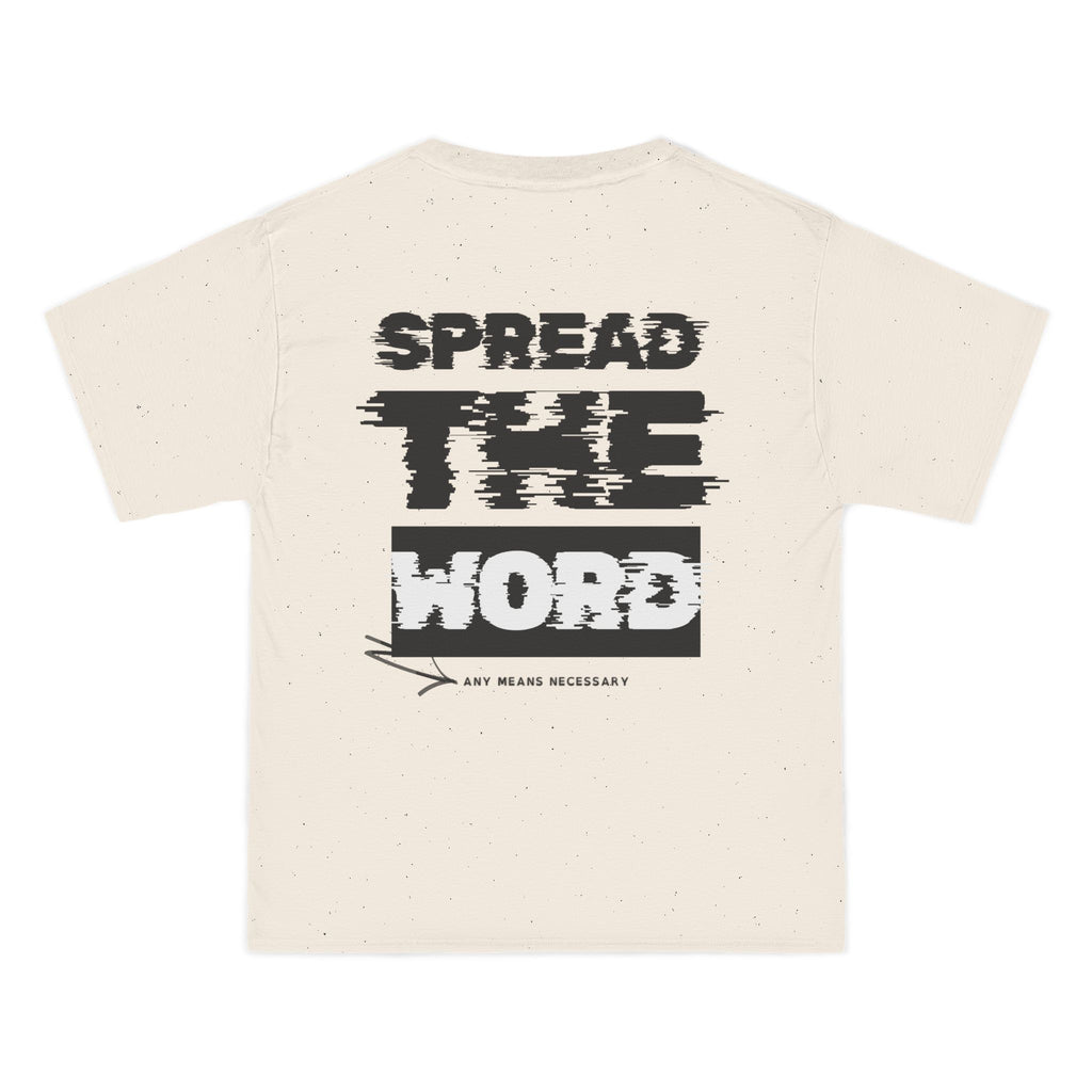 Natural oversized tee, large back graphic print