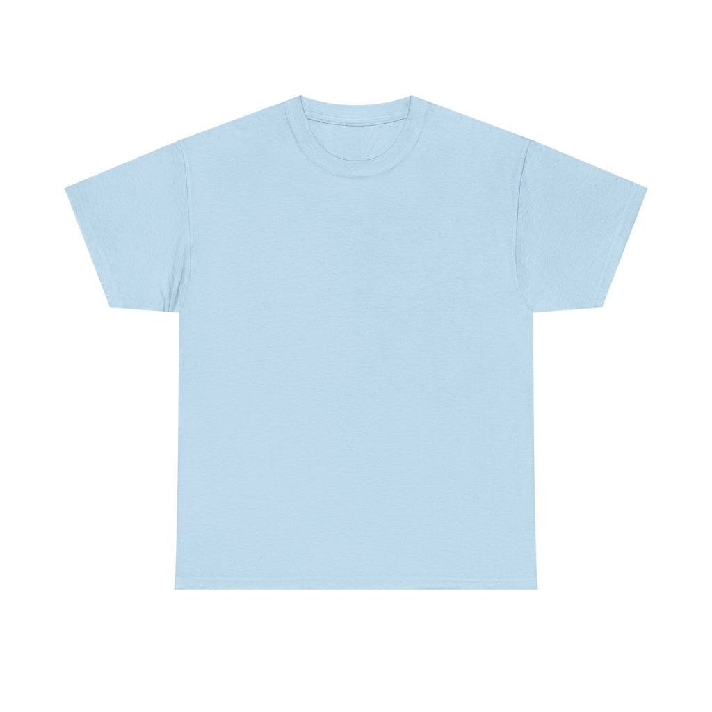 Light blue T-shirt, plain front.