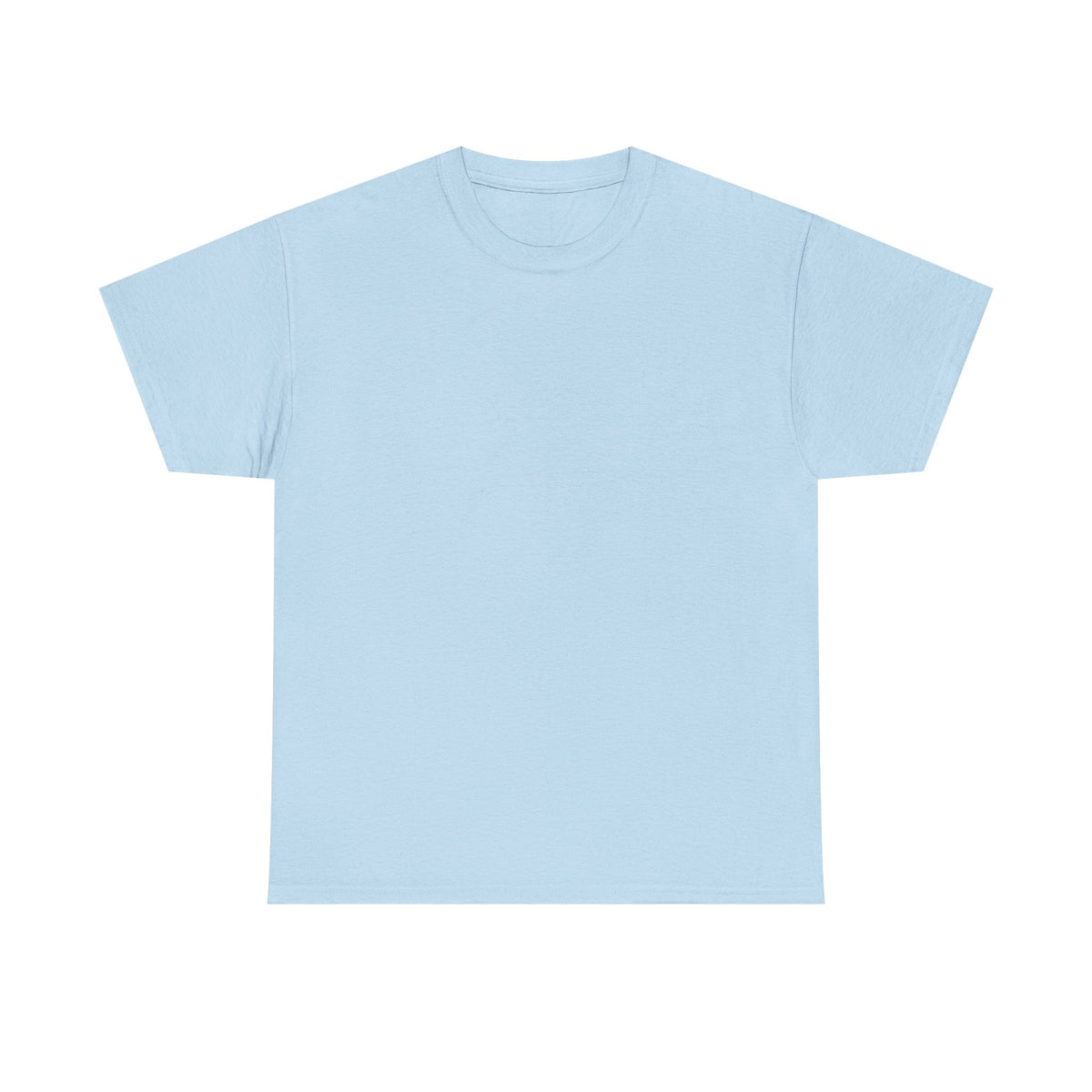 Light blue T-shirt, plain front.