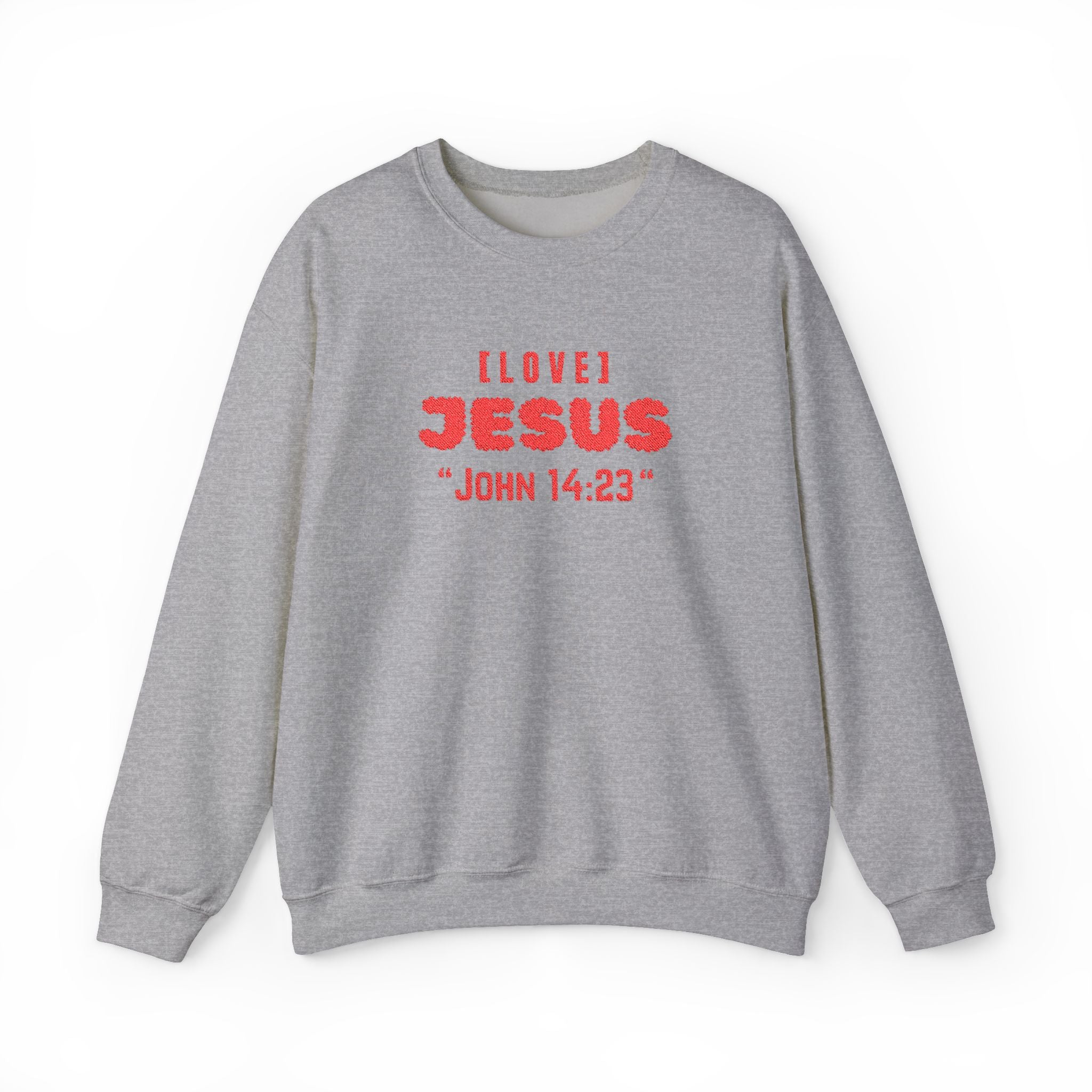 Embroidery - "Love Jesus" John 14:23 Christian Faith Sweater