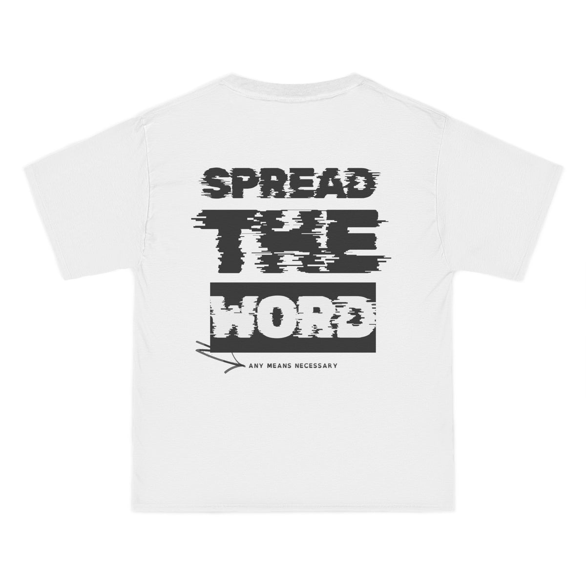 White oversized tee, large back graphic print