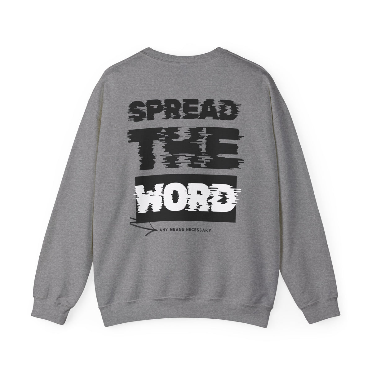 Gray heather crewneck sweater with SPEED FORD graphic print on back