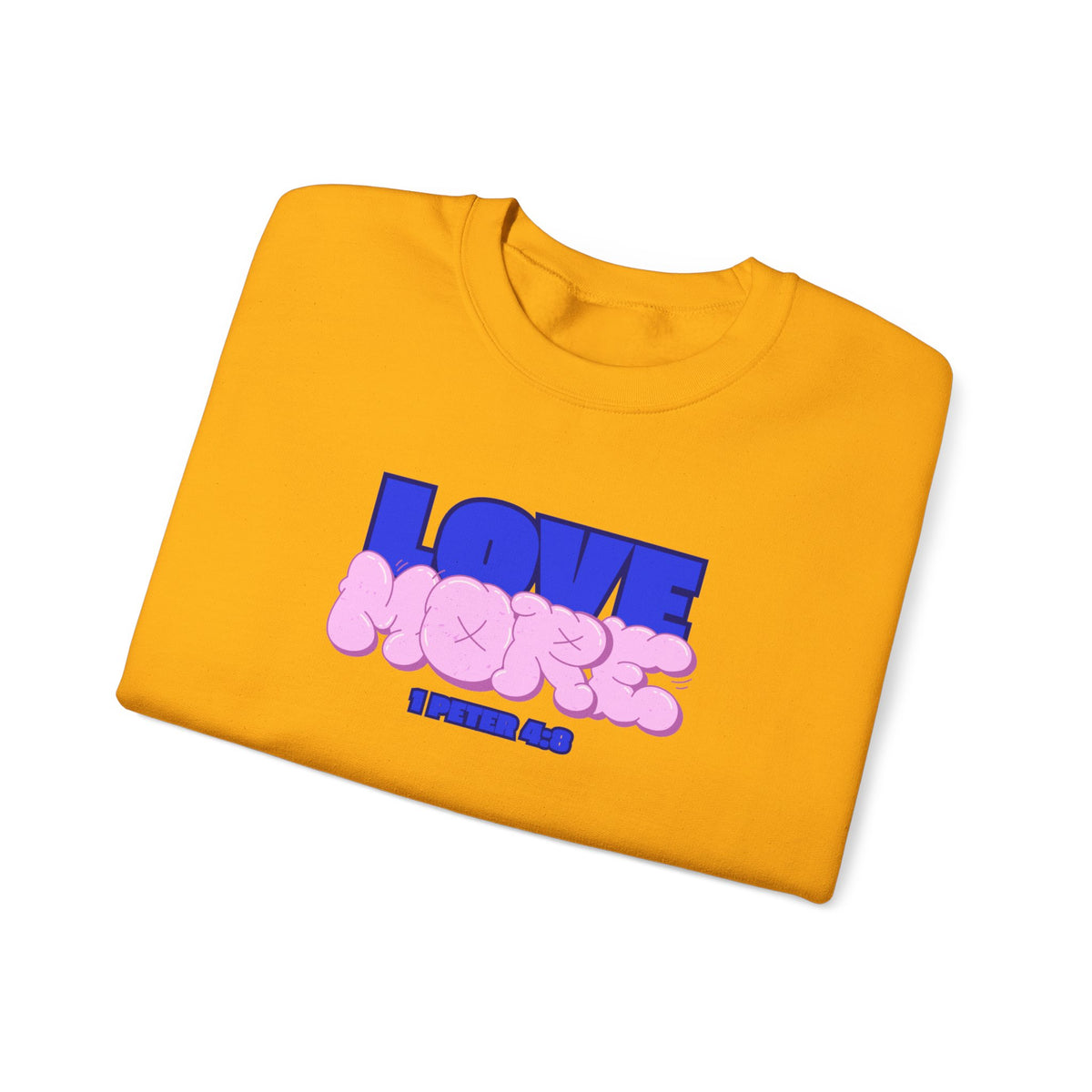 Orange crewneck sweater with front graphic print