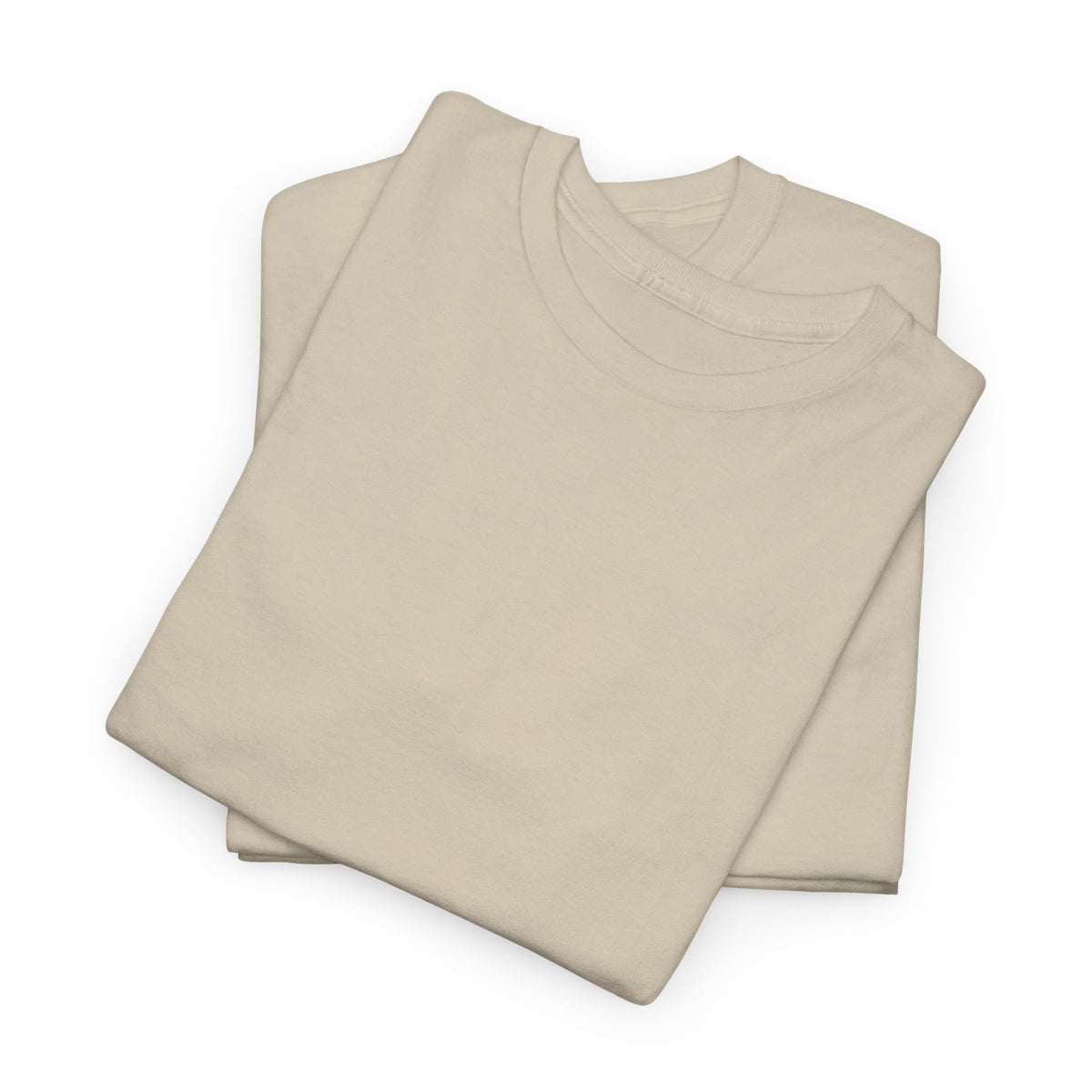 Sand crewneck T-shirt, folded set with no visible front graphic