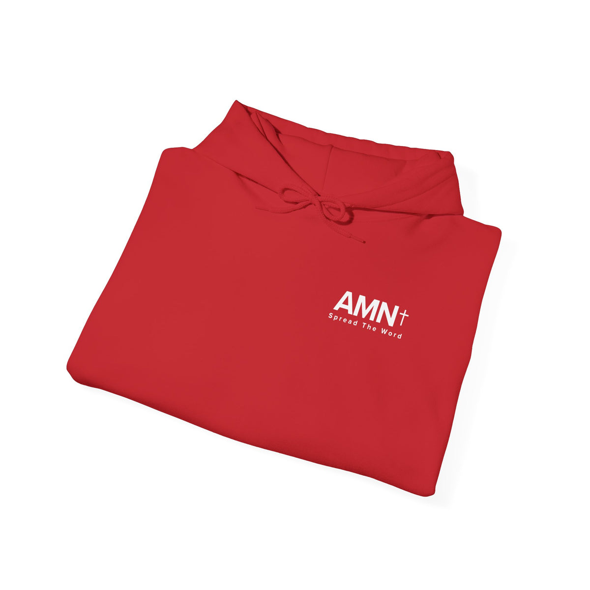 Red AMN hoodie with front logo