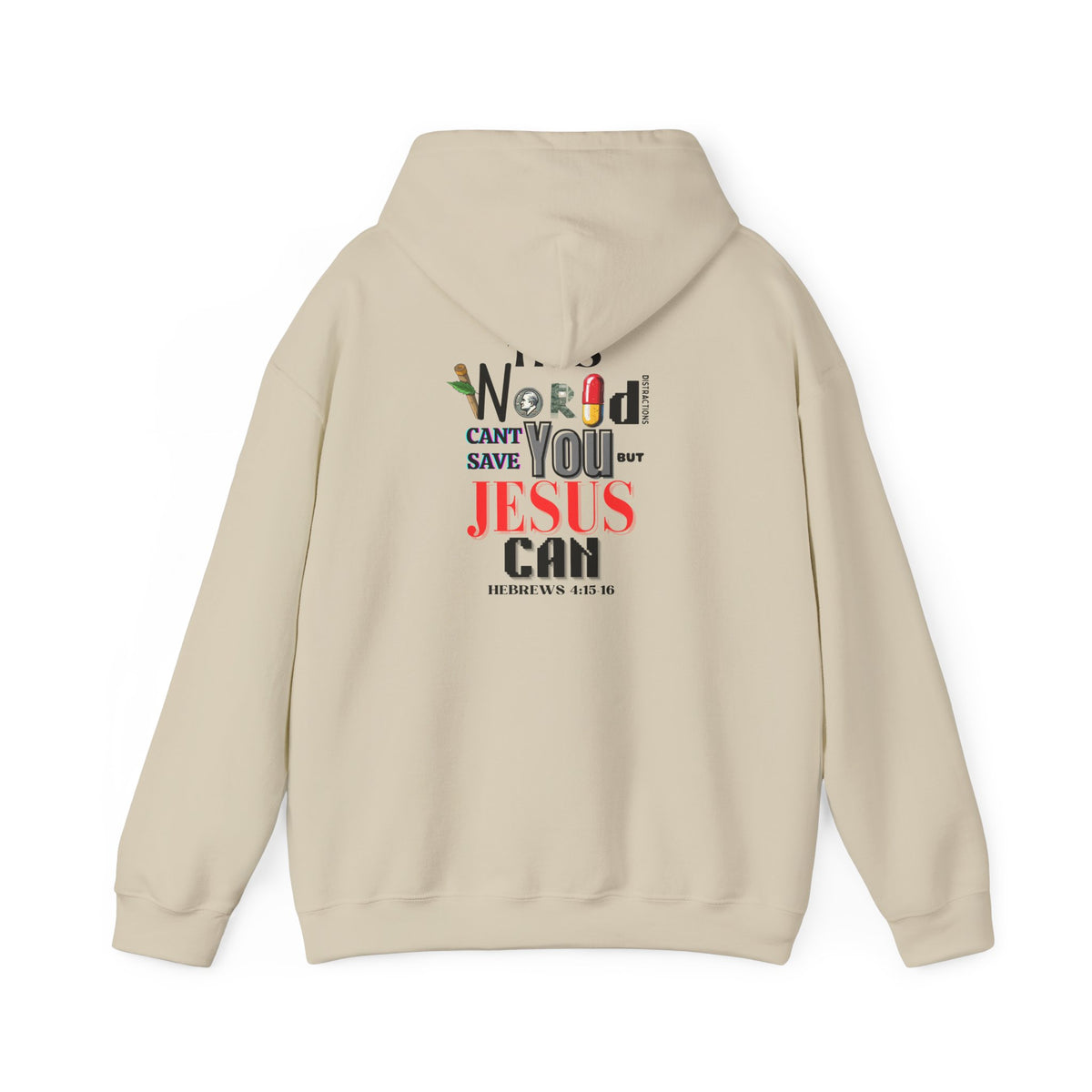 True Therapy hoodie, cream with hood and drawstring, back graphic print