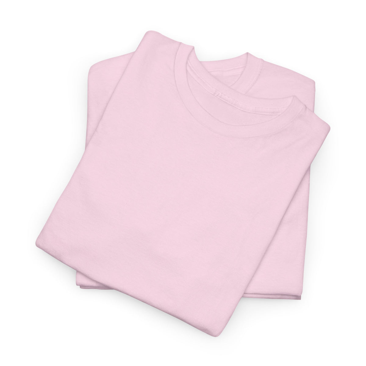 Light pink T-shirt stack with crew neck, no visible front print