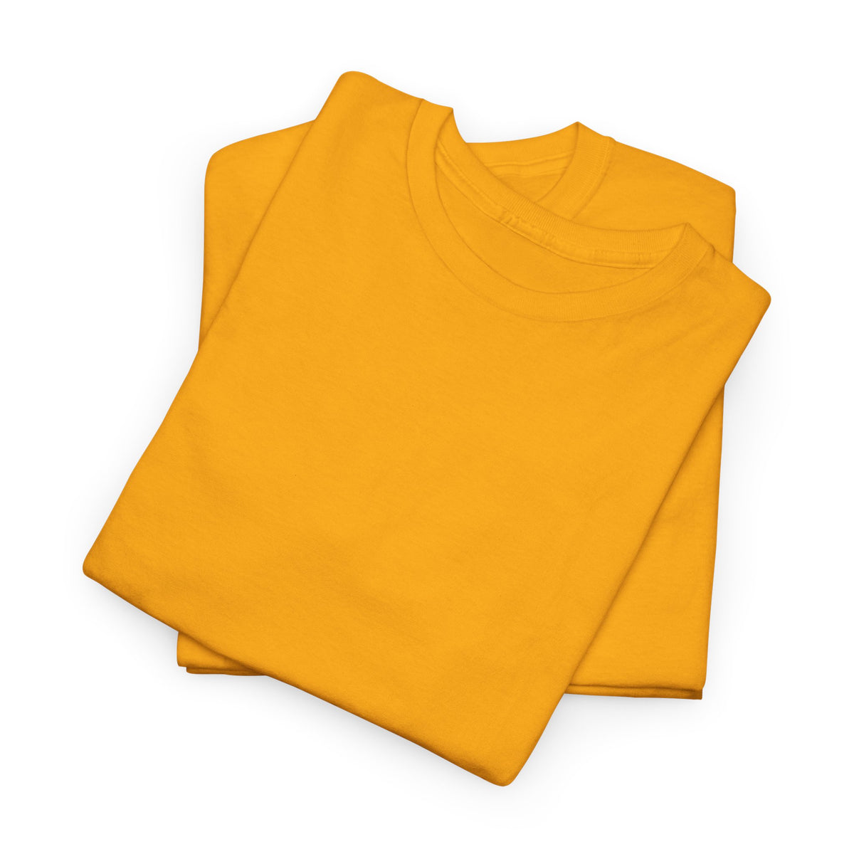 Yellow T-shirt stack with crew neck, no visible front print