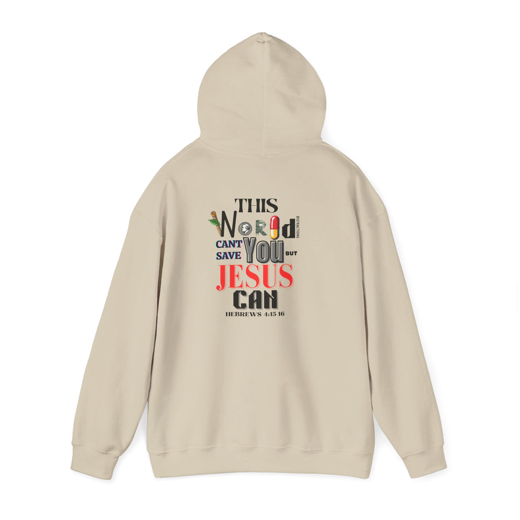 True Therapy hoodie, cream with hood and drawstring, back graphic text print