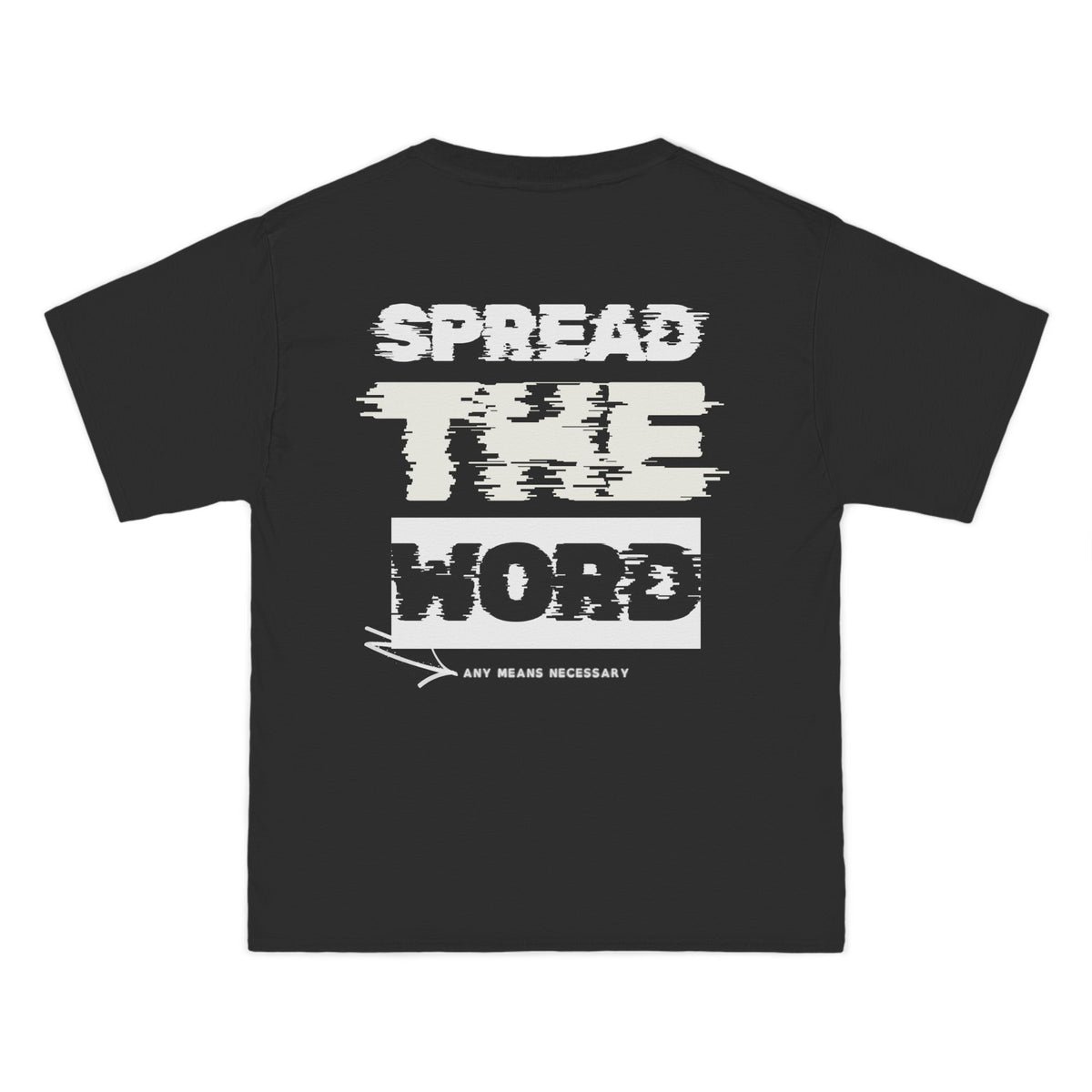 Black oversized tee, large back graphic print