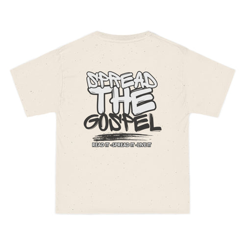 Oversized graphic tee, natural cream, back street-style text print, crew neck