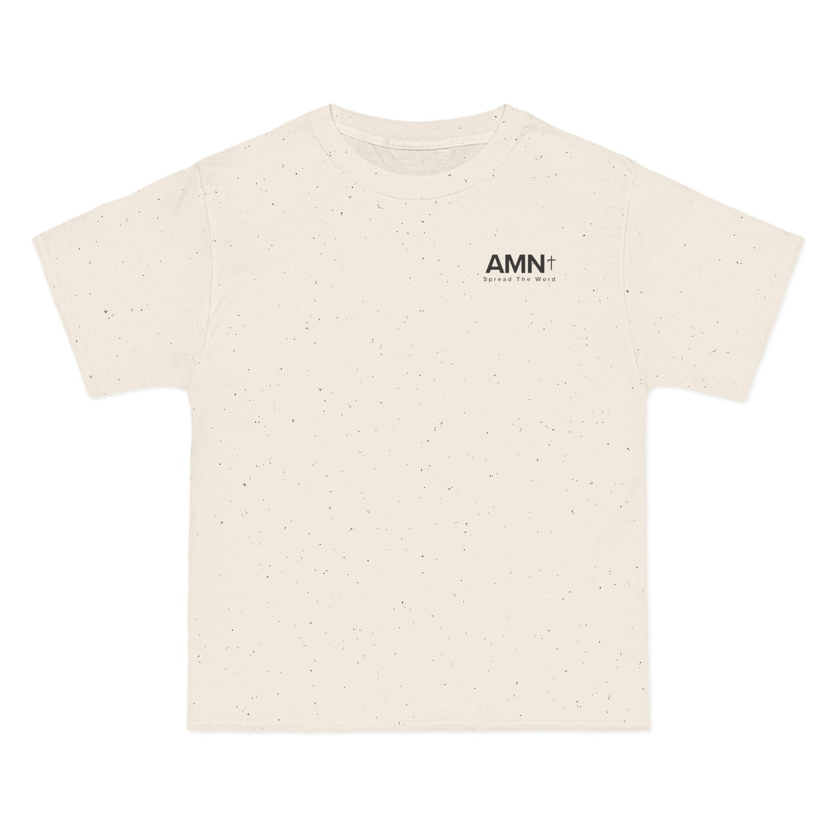 Natural oversized tee, small chest AMN logo