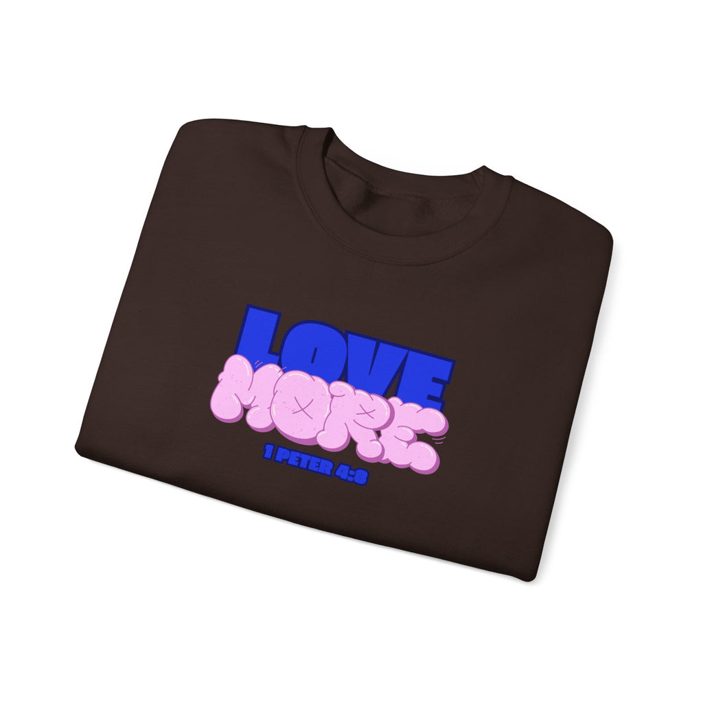 Dark brown crewneck sweater with front graphic print