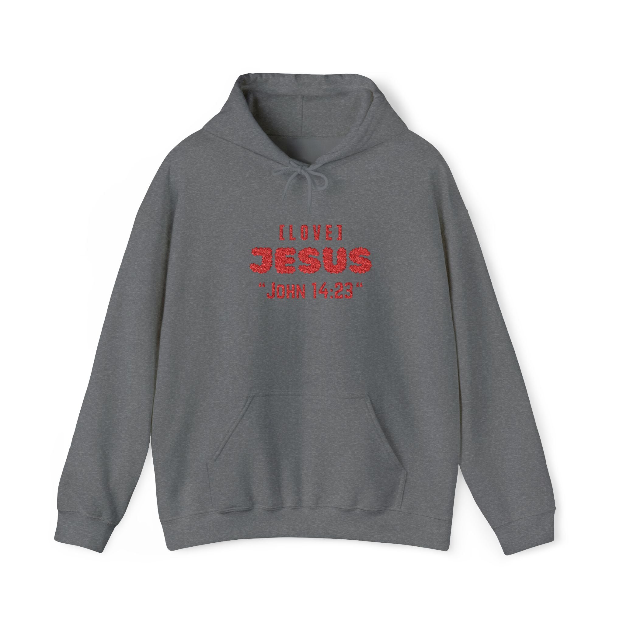 Embroidery - "Love Jesus" John 14:23 Christian Faith Sweatshirt