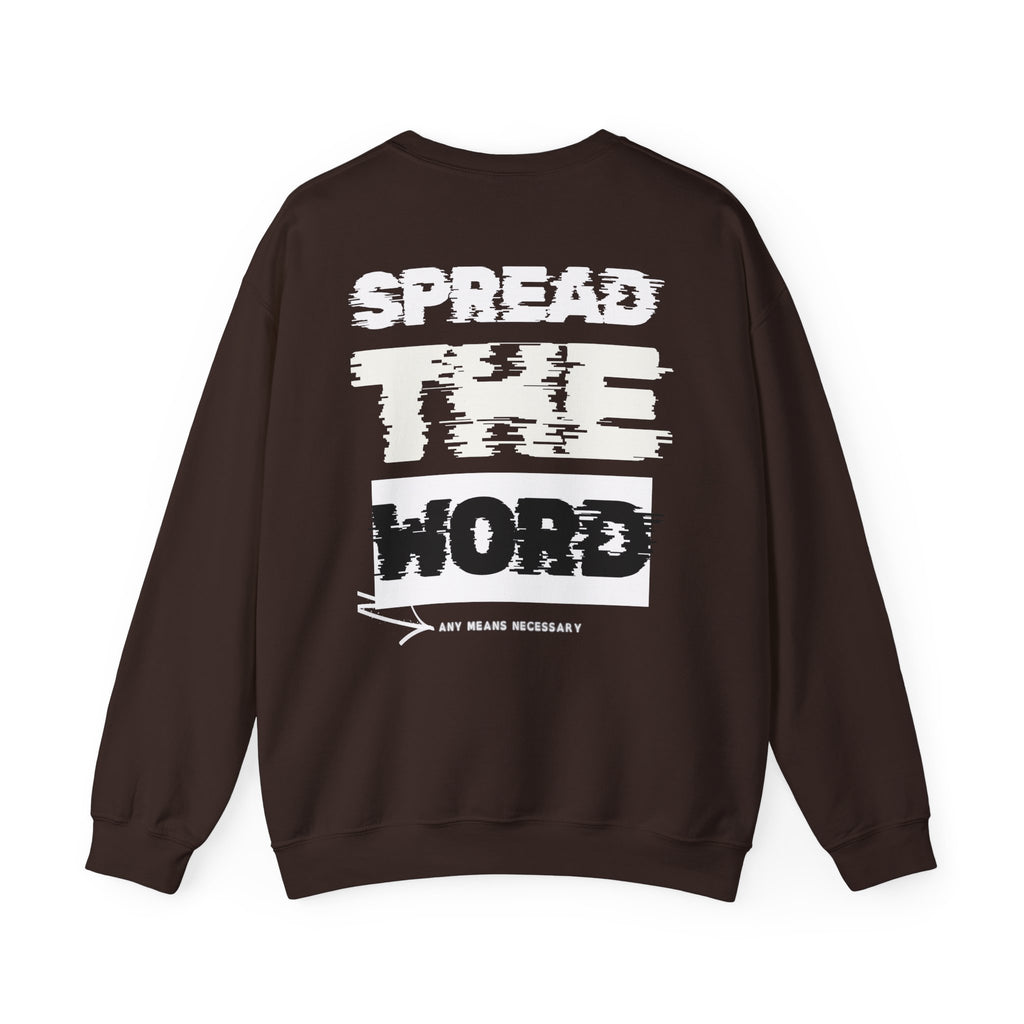 Dark brown crewneck sweater with SPEED FORD graphic print on back
