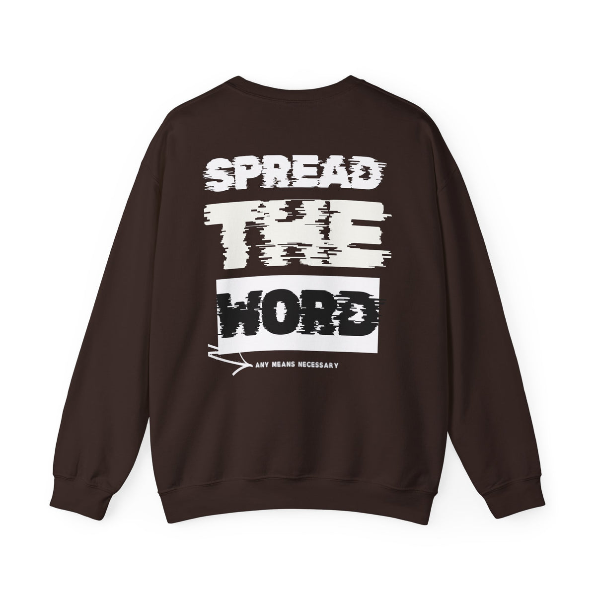 Dark brown crewneck sweater with SPEED FORD graphic print on back