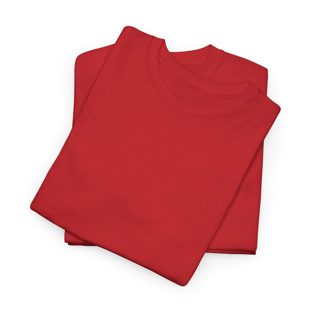 Red T-shirt stack with crew neck, no visible front print