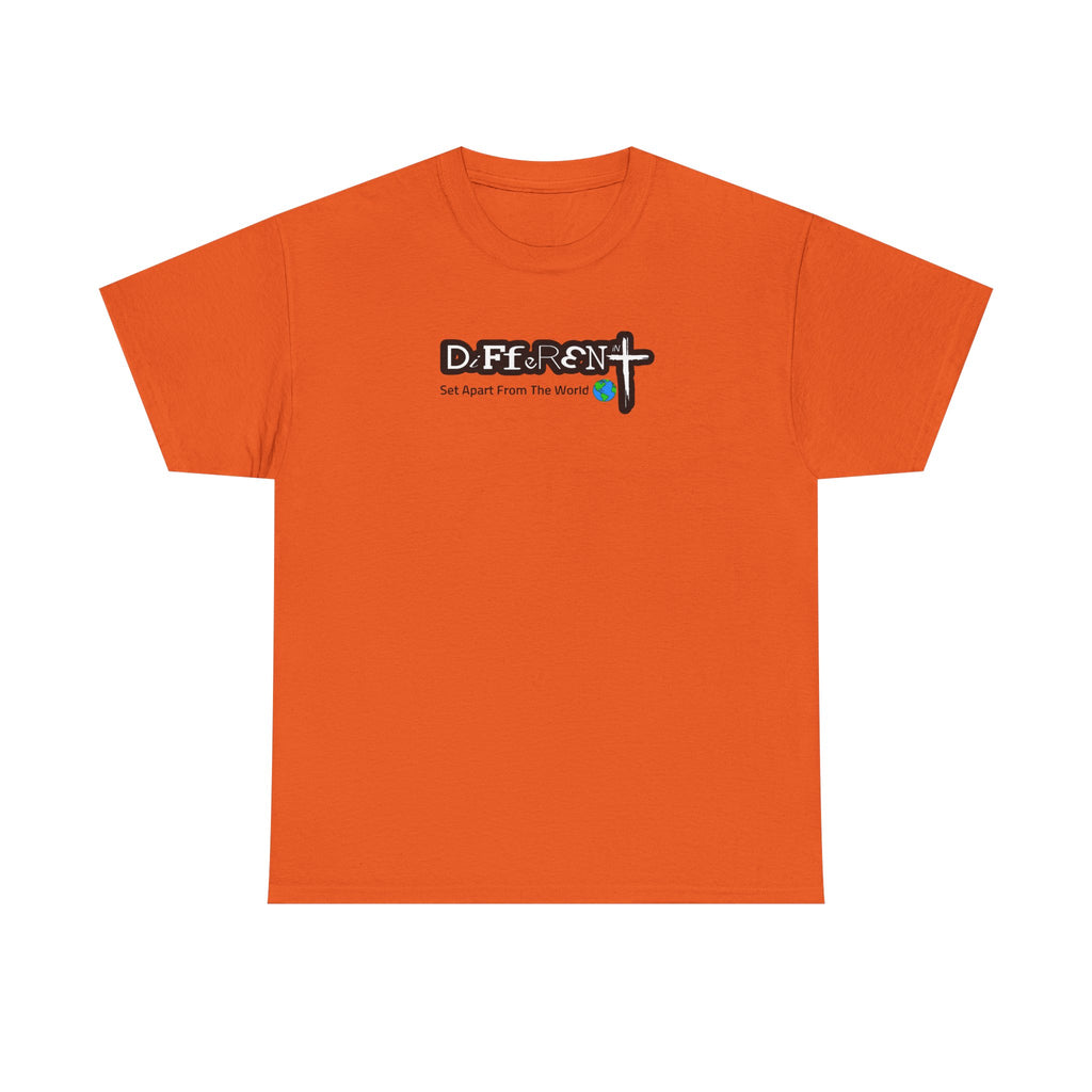 Red crew-neck T-shirt with front logo graphic