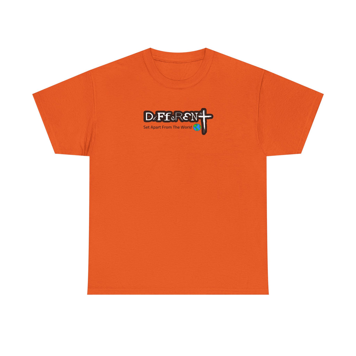 Red crew-neck T-shirt with front logo graphic