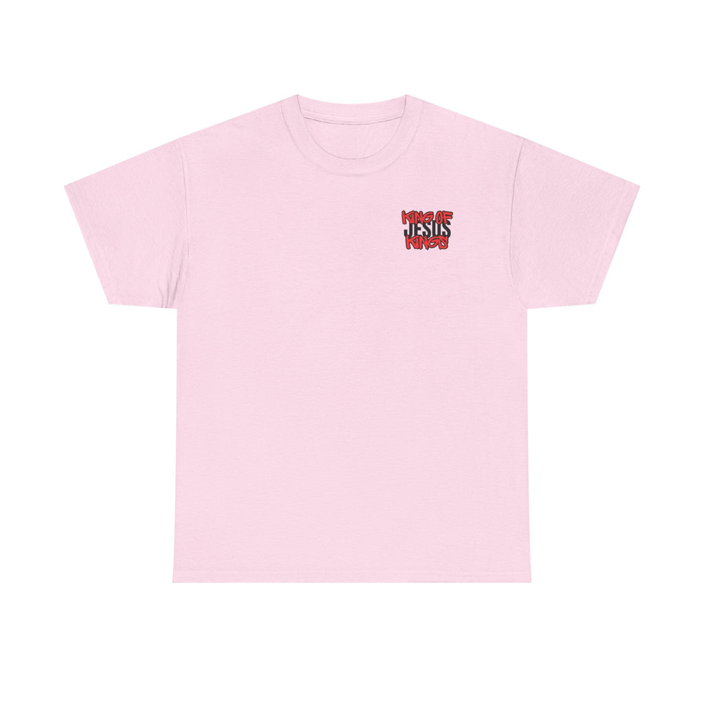 Light pink T-shirt with small chest logo graphic