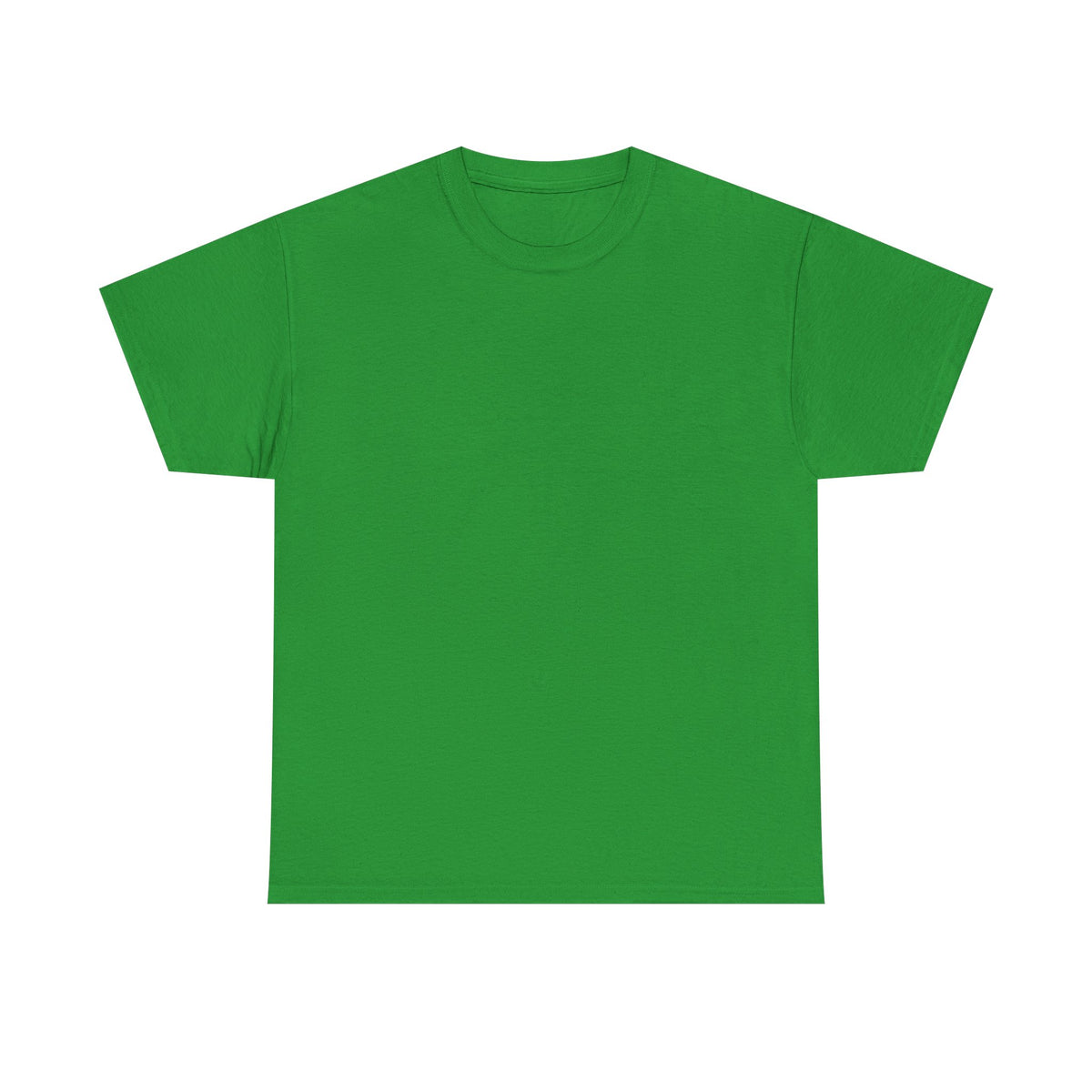 Green T-shirt, plain front.