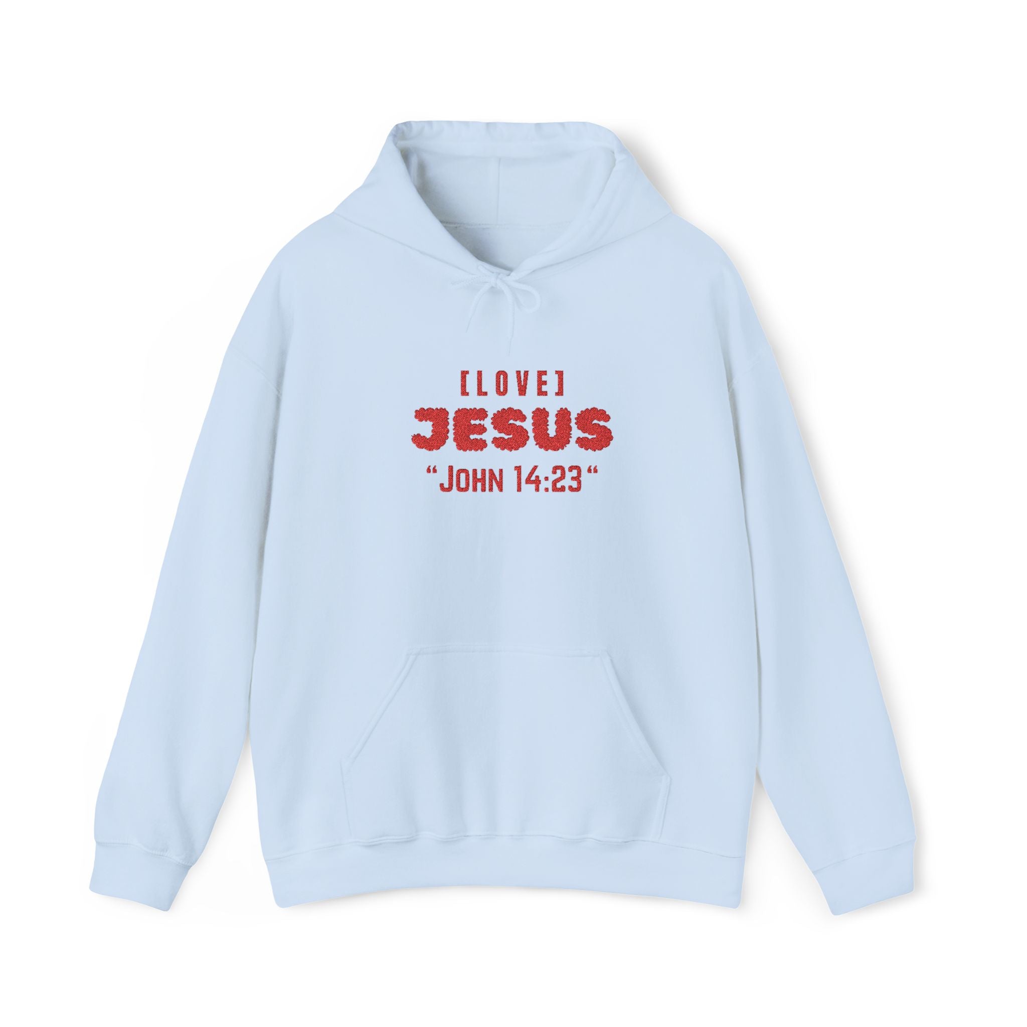 Embroidery - "Love Jesus" John 14:23 Christian Faith Sweatshirt